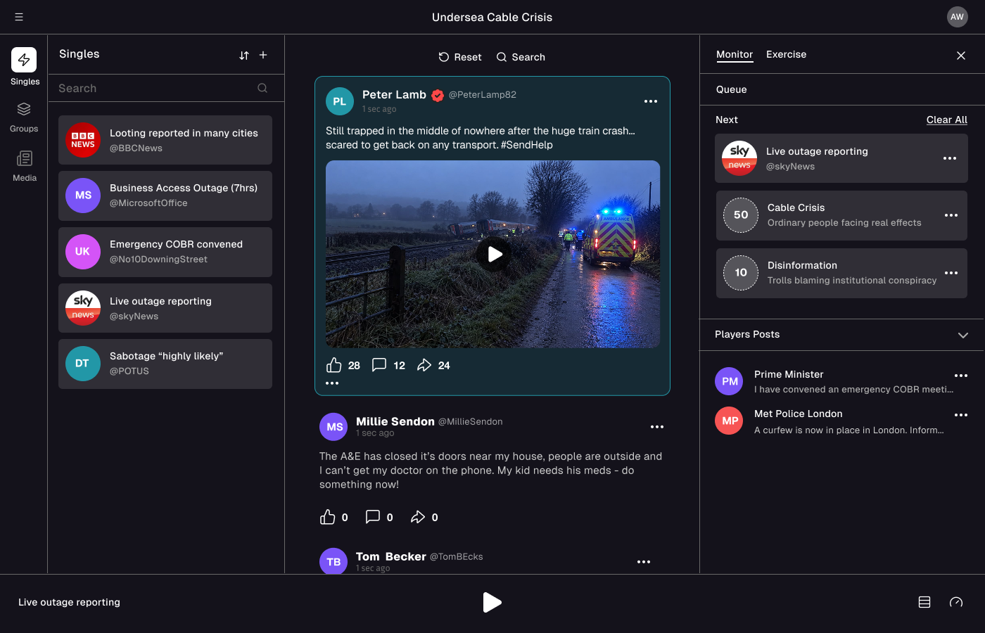Synth Social creator dashboard – queue, posts and live feed controls